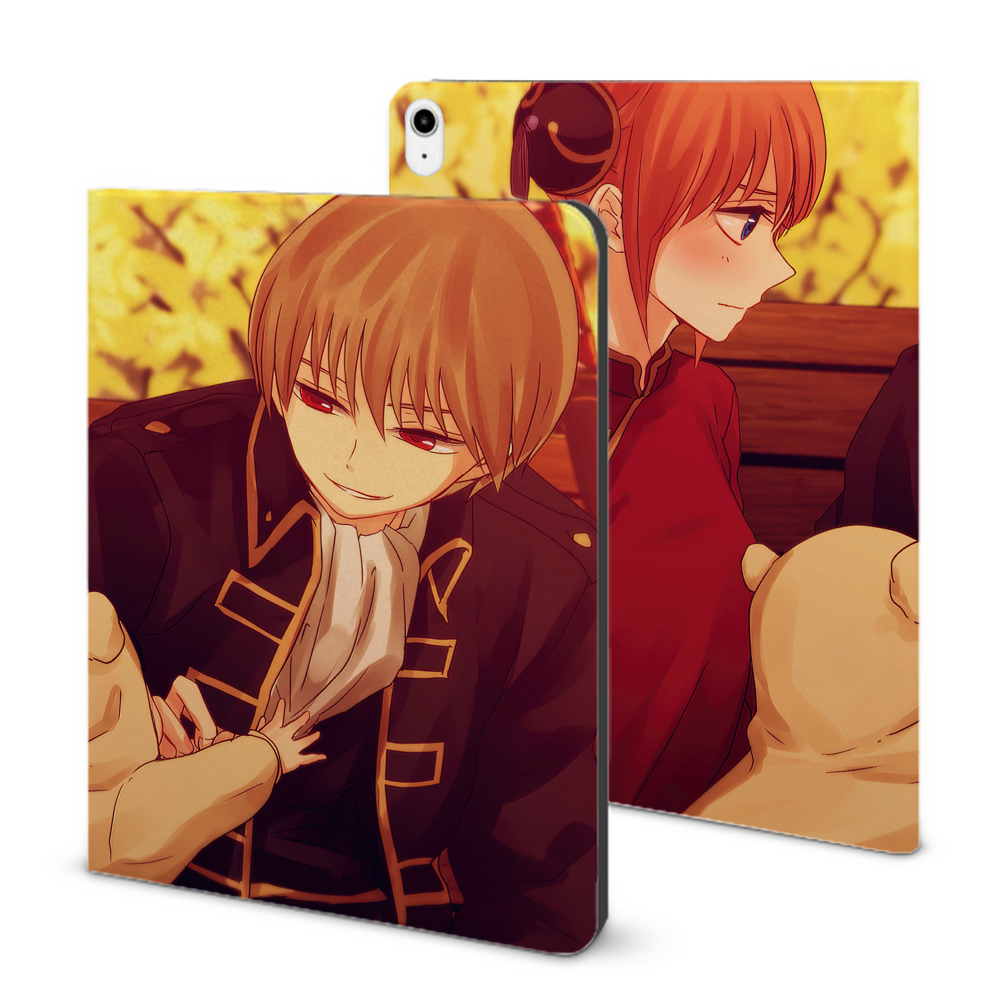 （画像用） ぎんたま 坂田銀時（さかたぎんとき） 神楽 志村新八（しむら しんぱち） GINTAMA Sakata Gintoki Kagura Shimura Shinpachi IPadケース ペンホルダー付き ブックスタイルデザイン